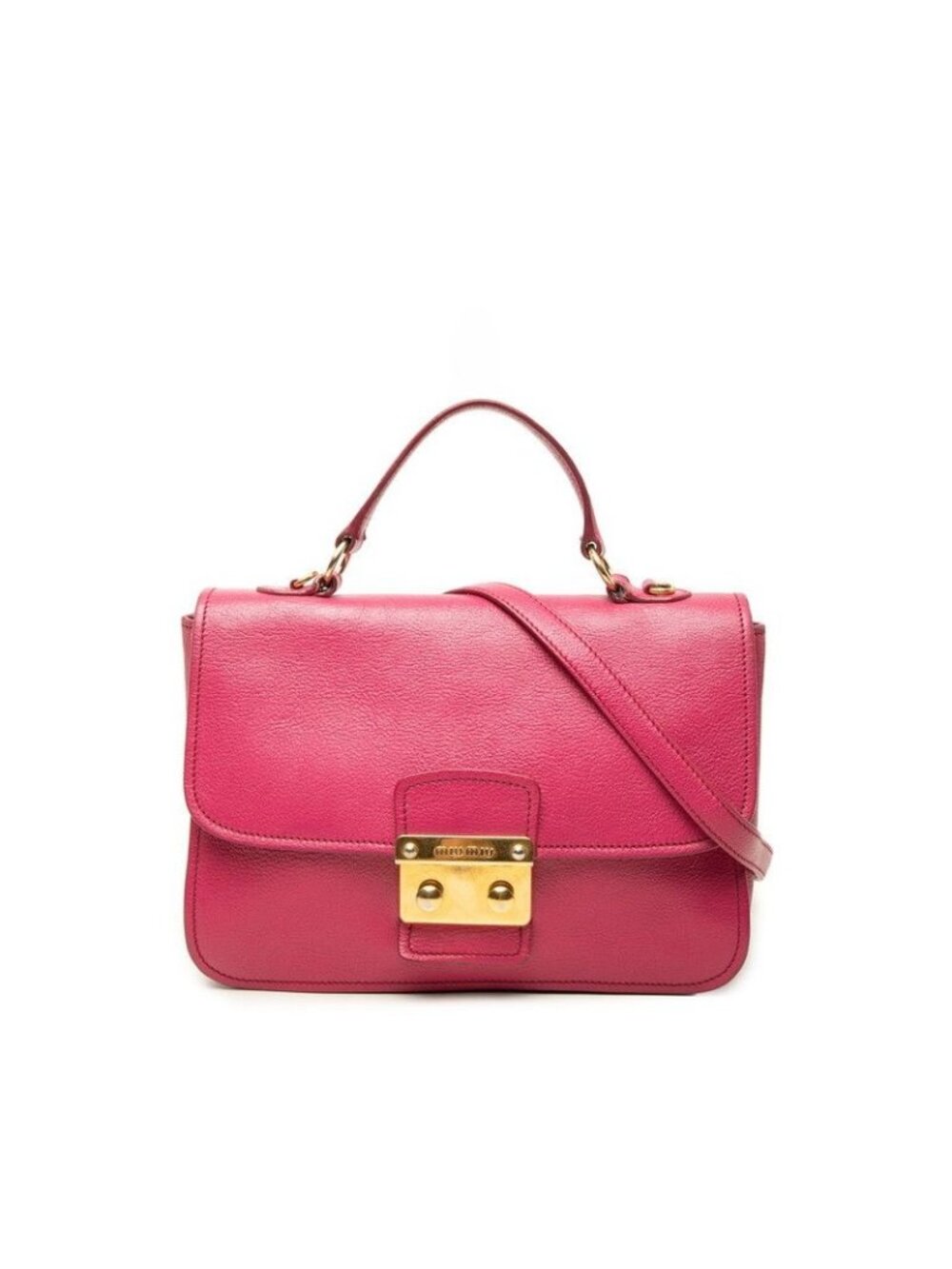 Miu Miu 2-Way Shoulder Bag Pink Leather